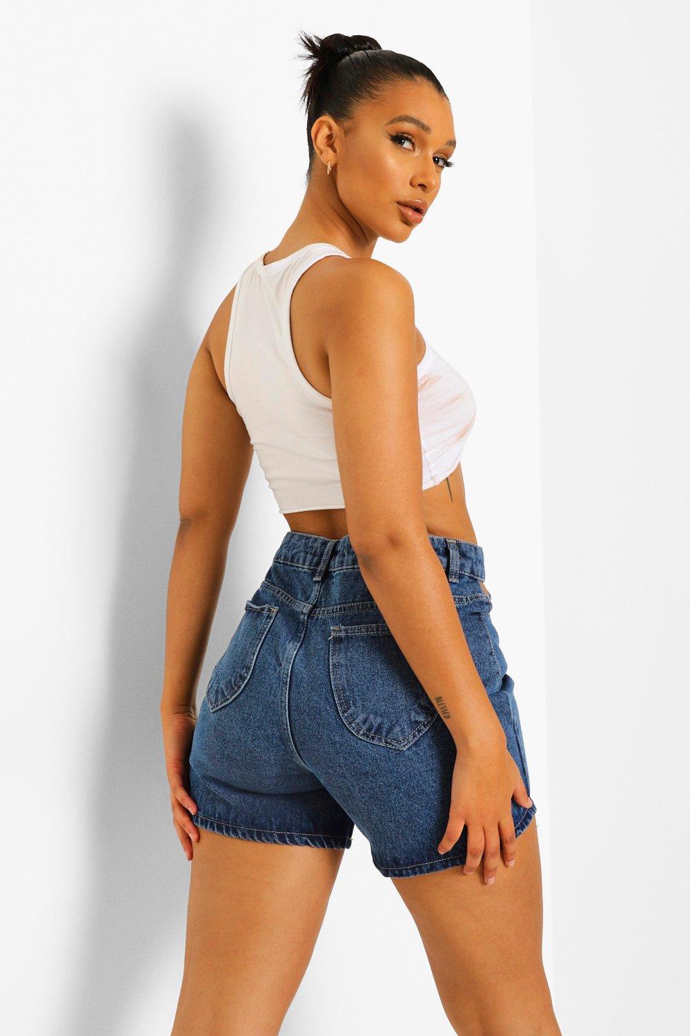 High waisted shorts with pockets store hanging out